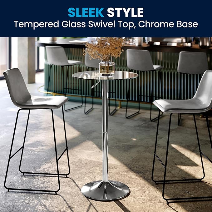 Flash Furniture Chad 23.5'' Round Glass Cocktail Table - Image 4