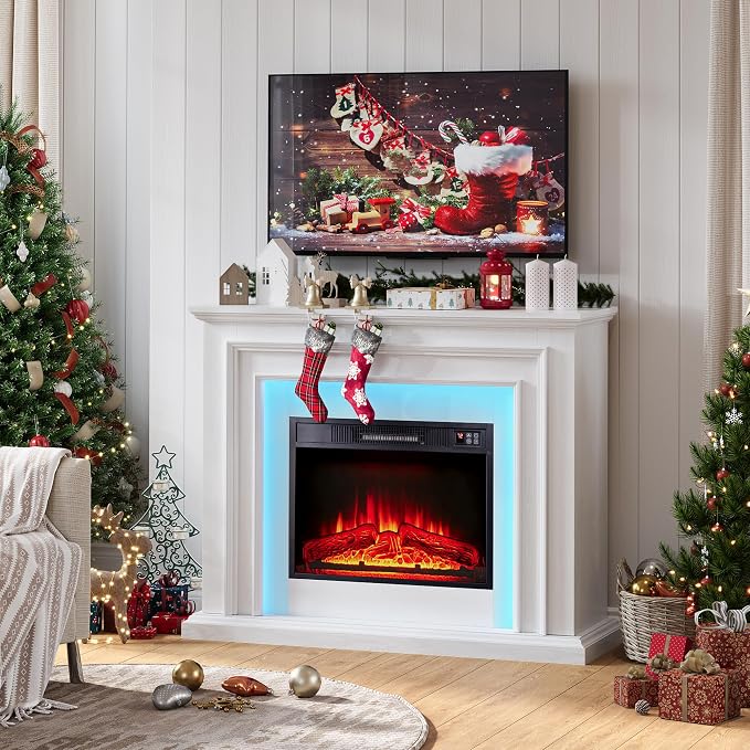 44" LED Lights Electric Fireplace by BOSHIROFurniture