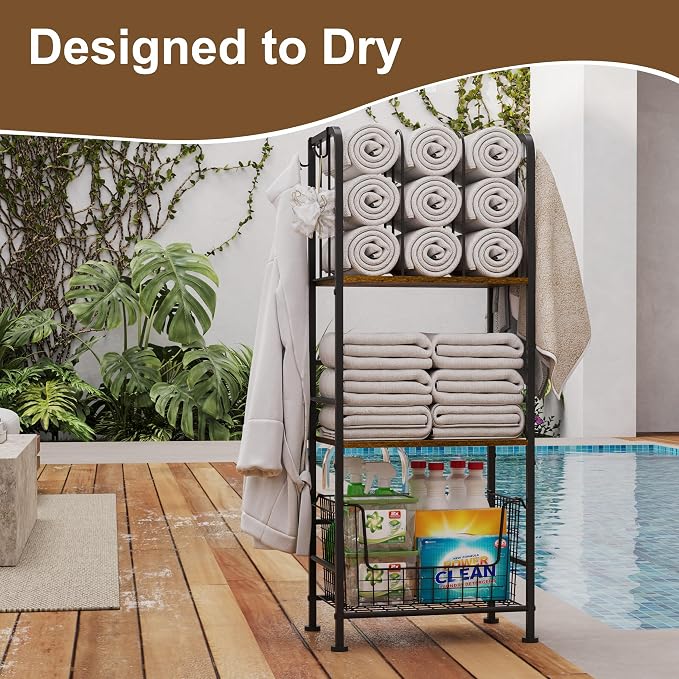 Towel Racks for Bathroom 3-Tier M-Shaped Detachable Dividers, Durable Metal - Image 8