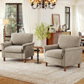 Mid Century Modern Accent Chairs Set of 2, Chenille Comfy Living Room Arm Chairs by ErdoruLiving