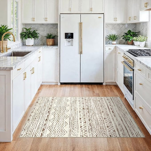 3x4 Washable Entryway Area Rug: Moroccan Small Runner Rug - Image 2