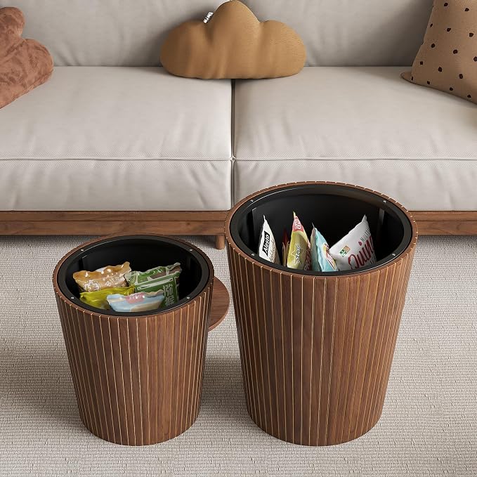 Nesting Coffee Table Set of 2, Round End Table - Image 6