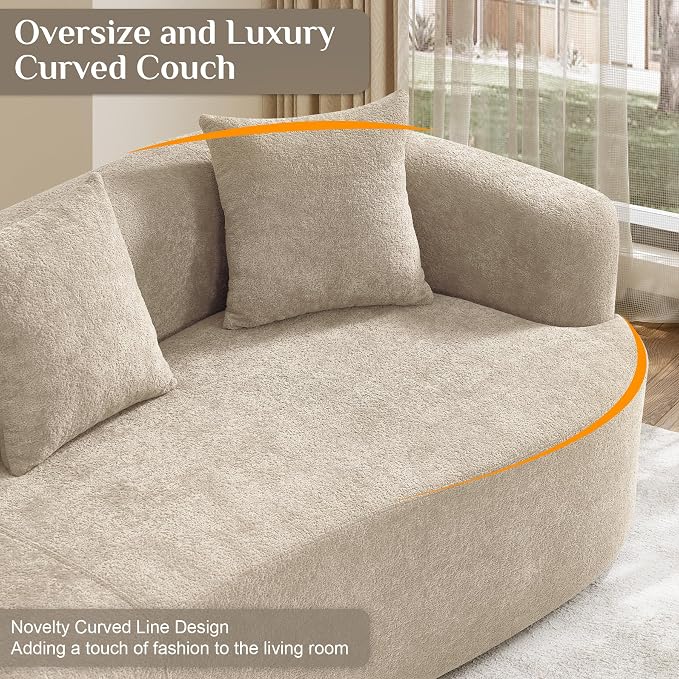 Oversized Sectional Sofa for Living Room, Modern Luxury Plush Chenille 4-Seater - Image 6