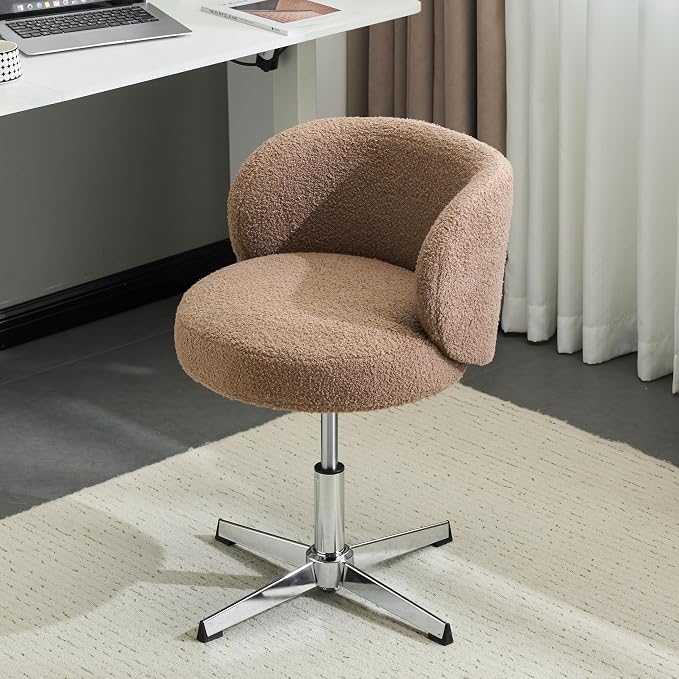 VINGLI Cute Small Swivel Desk Chair Comfy no Wheels, Ergonomic Low-Back Lumbar by VINGLI