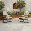 Outdoor Wicker Rocking Chair, Patio Rattan Rocker Chair by Garvee