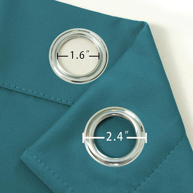 LEMOMO Sea Teal Thermal Blackout Curtains/42 x 95 Inch/Set of 2 Panels Room - Image 5