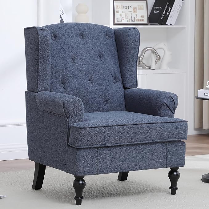 Accent Chair for Living Room, Mid Century Modern Upholstered Armchair, Wingback by choairy