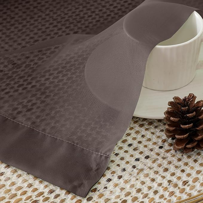 Aiyufeng Chocolate Brown Sheer Curtains 96 Inches Long 2 Panels, Solid Voile - Image 3