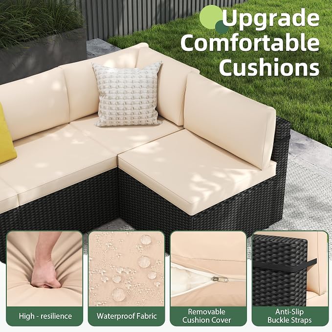 7-Piece Outdoor Sectional Sofa Set, Weather-Resistant Patio Furniture Set - Image 6