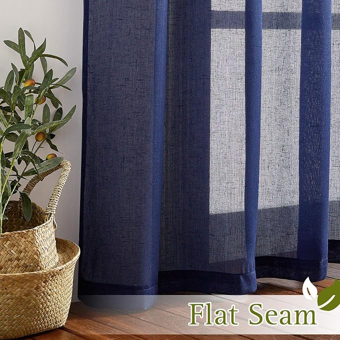 NICETOWN Linen Textured Sheer Curtains 96 inch Long - Image 6
