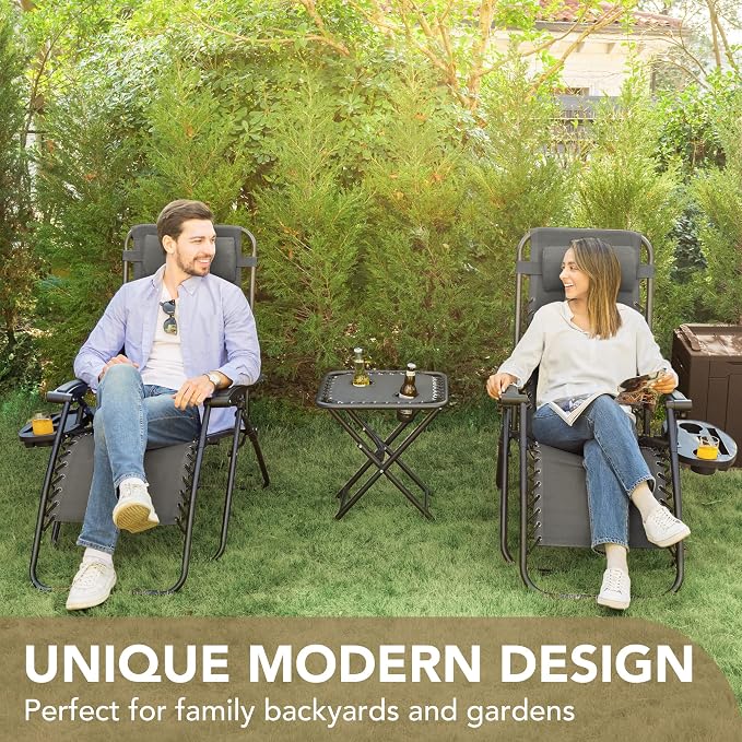 Devoko Patio Zero Gravity Chair Outdoor Free Folding Adjustable Chaise Lounge - Image 7
