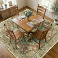 RELEANY Area Rugs Square 7ft Washable Non-Slip, Floral Vintage Distress Print by RELEANY