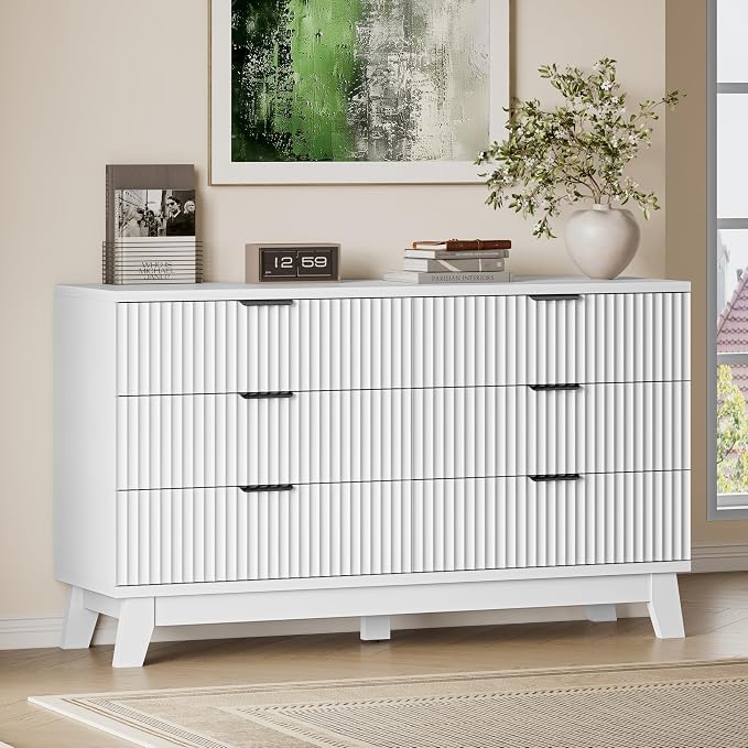 BORNOON 53" Long Dresser for Bedroom, 6-Drawer Dresser by BORNOON