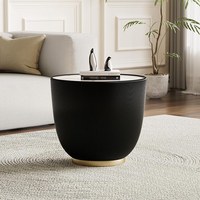 SSLine Bowl-Shape Small Coffee Table Modern Sintered Stone Top Coffee Table in - Image 8