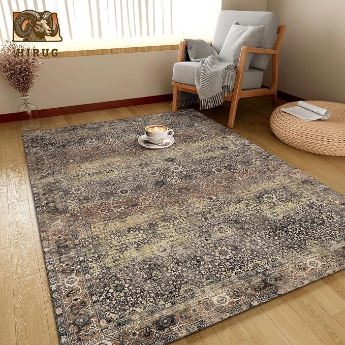 Washable Area Rug 8' x 10' Vintage Traditional Persian Mat - Image 4