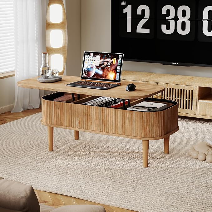 Fluted Lift Top Coffee Table - Image 5