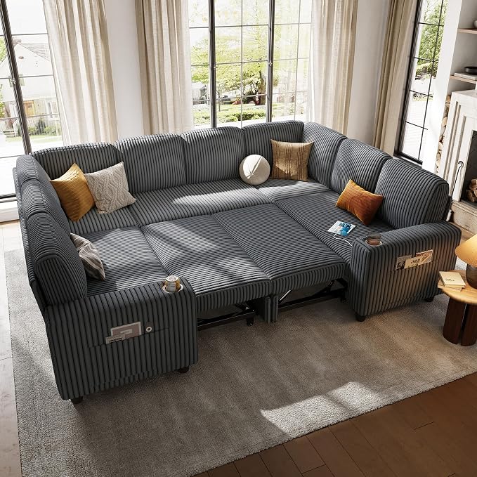 LINSY HOME Sectional Sleeper Sofa by LINSYHOME