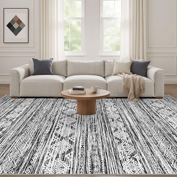Nakagishi 5x7 Area Rugs Living Room: Washable Large Neutral Soft Rug Stain - Image 4