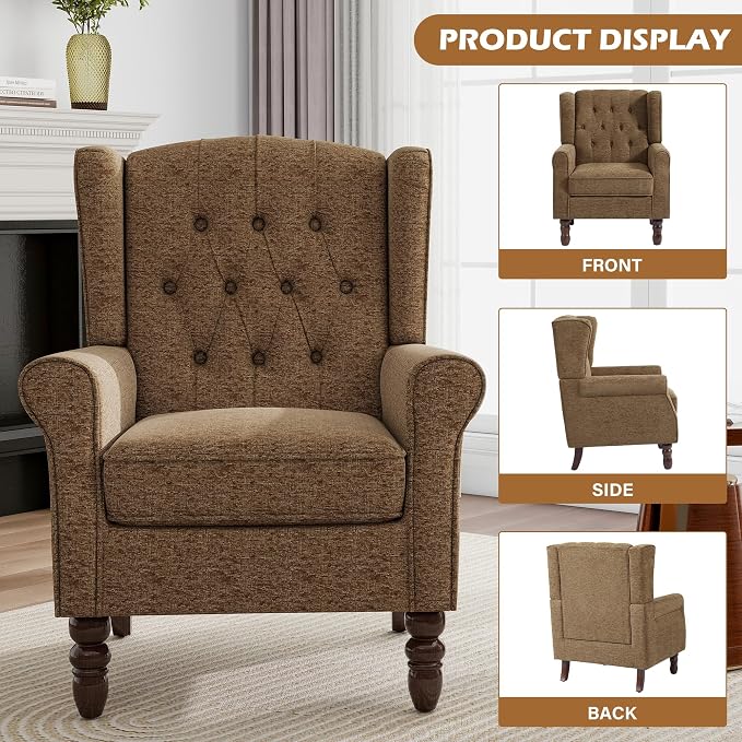 Mid-Century Modern Wingback Chair - Image 3