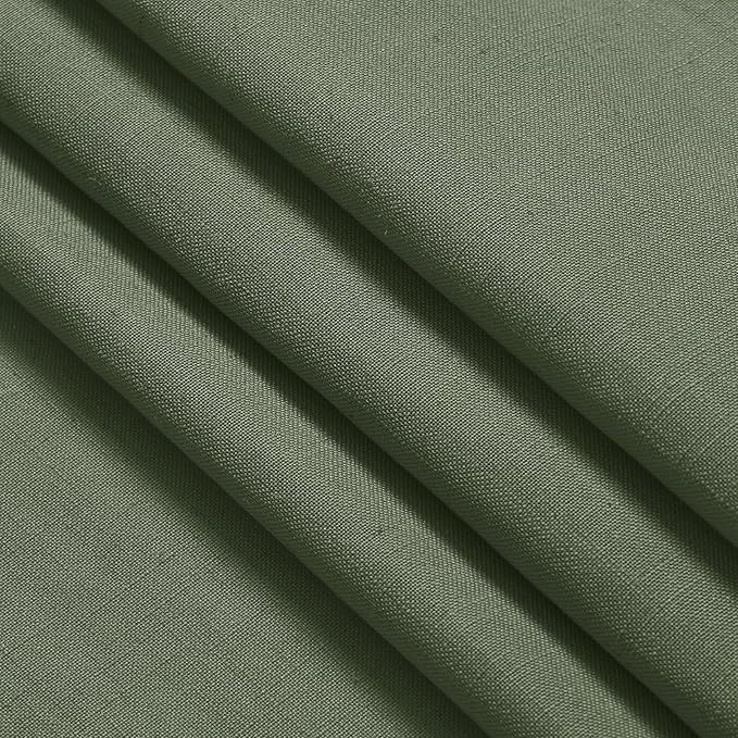 Nanspring Olive Green Linen Curtains 63 Inches Length 2 Panels Set - Image 7