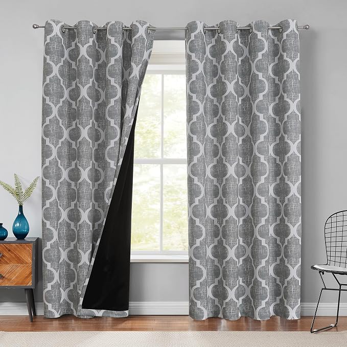 Beauoop 100% Blackout Curtains 96 Inches Long 2 Panels by Beauoop