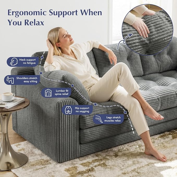 Homkdom Convertible Loveseat Sleeper, Space-Saving Folding Sofa Bed - Image 5