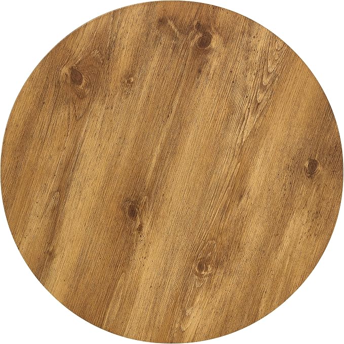 Round Coffee Table 24 in, Modern Wood Grain Living Room Table - Image 8