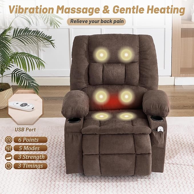 Oversized Swivel Rocker Recliner Chair - Image 3