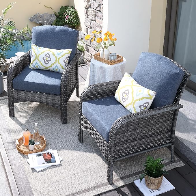 ovios 2-Piece Patio Furniture Set, Outdoor Wicker Sofa by OVIOS