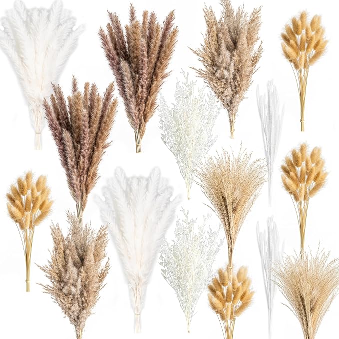 300PCS Natural Pampas Grass Mix Bouquet | Dried Pampas Bouquet - Image 3