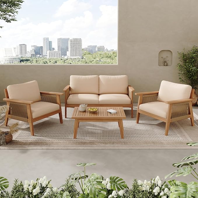 Christopher Knight Home Lorna 4-Seater Patio Furniture Set by ChristopherKnightHome