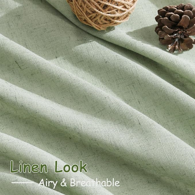 Nanspring Mist Sage Linen Curtains 108 Inches Long - Image 5