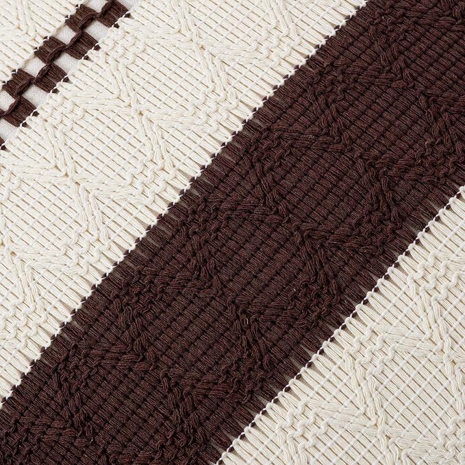 Fancy Homi Set of 1 Boho Brown Big Decorative Throw Pillow Cover 24x24 Inch - Image 4