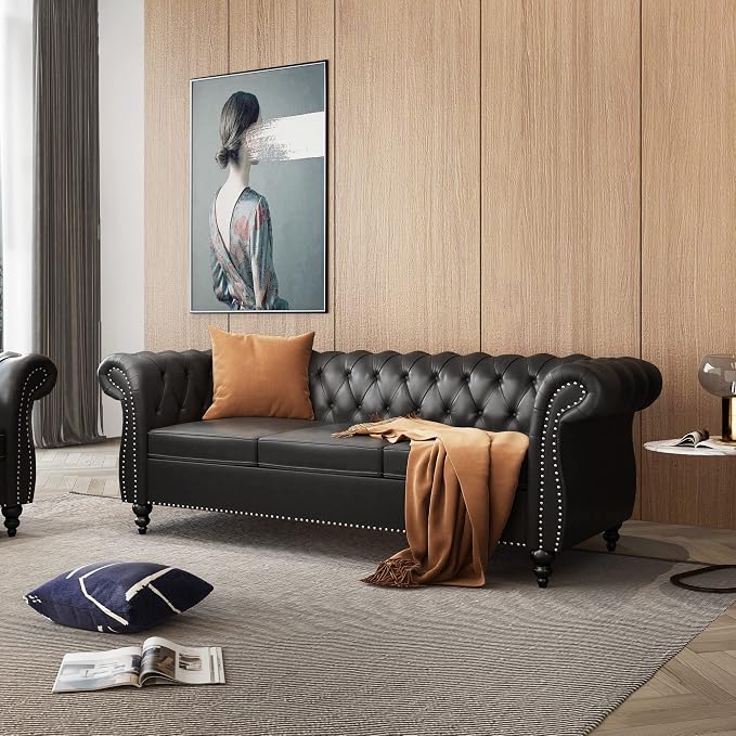 QHITTY 2 Piece Living Room Set, Sectional Chesterfield Sofa Chair Contemporary - Image 8
