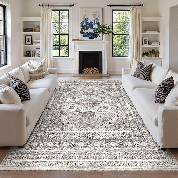 zesthome 8x10 Area Rugs for Living Room, Non-Slip Backing Washable Rugs by Zesthome