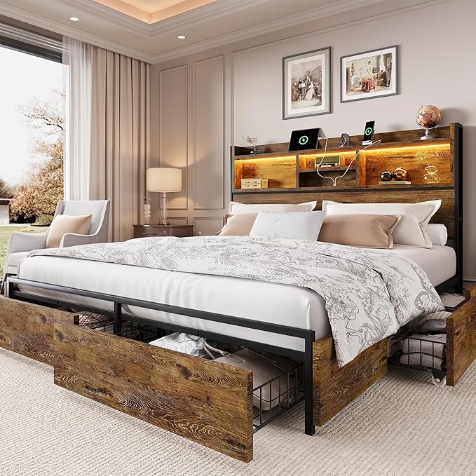 LARMACE Queen Size Bed Frame by LARMACE