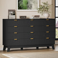 BORNOON 57" Wide Dresser for Bedroom, 12-Drawer Fluted Dresser by BORNOON
