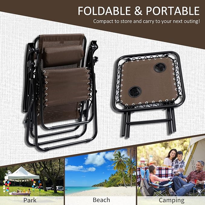 Outsunny Zero Gravity Chair Set - Image 5