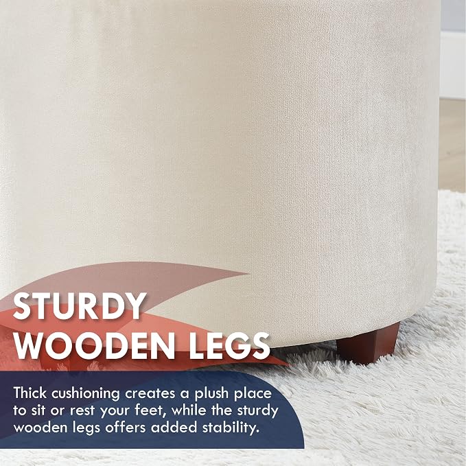 Ornavo Home Round Storage Ottoman - Image 7