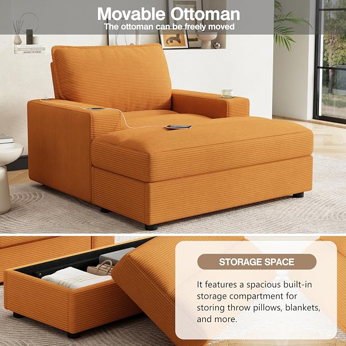 Merax 42.8" Oversized Chaise Lounge Chair - Image 6