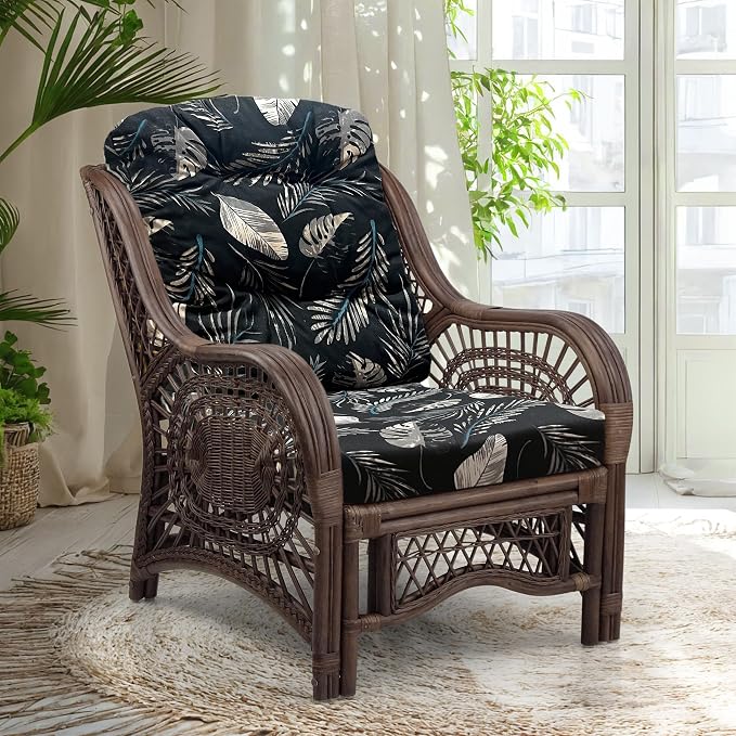 Malibu Lounge Living Accent Armchair Natural Rattan Wicker Handmade Design by Wickerix