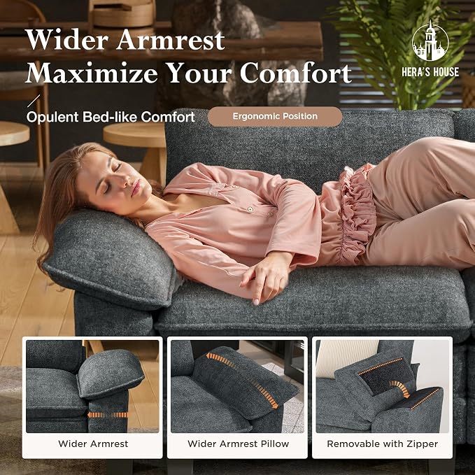 HERA'S HOUSE 158" Modular Sectional Sofa, Oversized U Shaped Couches - Image 4