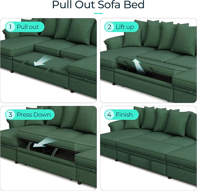 LINSY HOME Oversized Sectional Sleeper Sofa - Image 7
