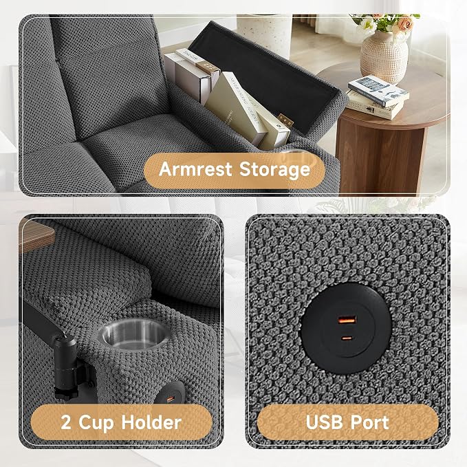 Auvsoce 65'' Chaise Lounge Chair Indoor, 3-in-1 Convertible Sofa Bed - Image 3