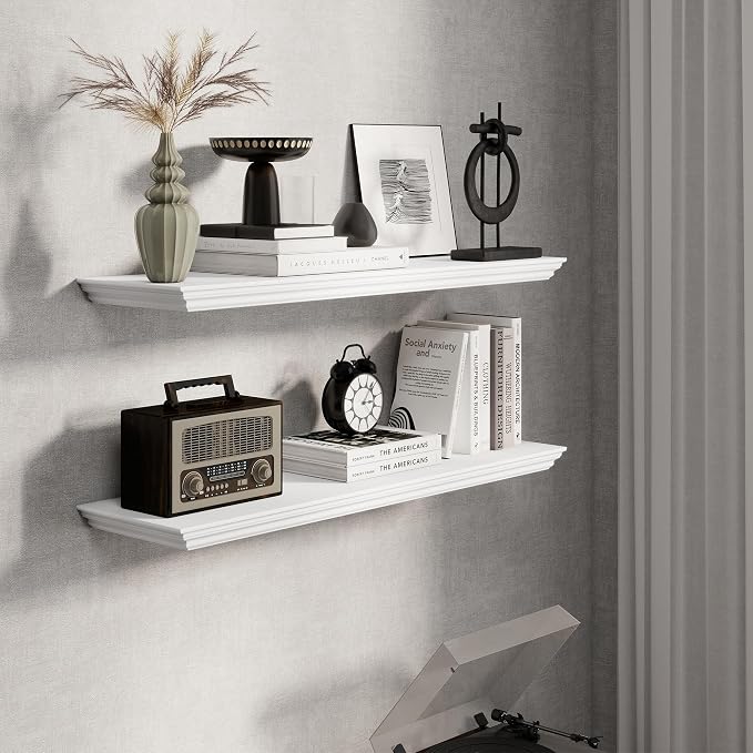 Fun Memories Floating Shelves 36 Inch Long, 9.3 Inch Deep Classic Crown Molding - Image 5