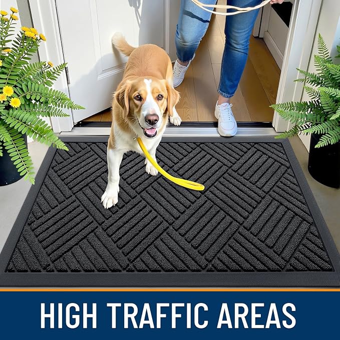 OLANLY Front Door Mat Outside Entrance 59x23, Heavy Duty Sturdy Natural Rubber - Image 5