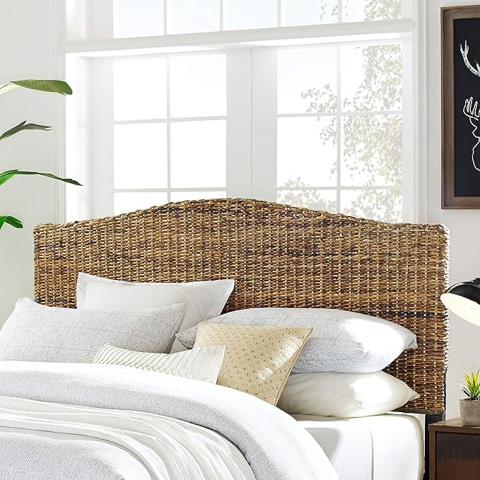 Crosley Furniture Serena Bed, Handwoven Natural Fiber Rattan Headboard and - Image 7