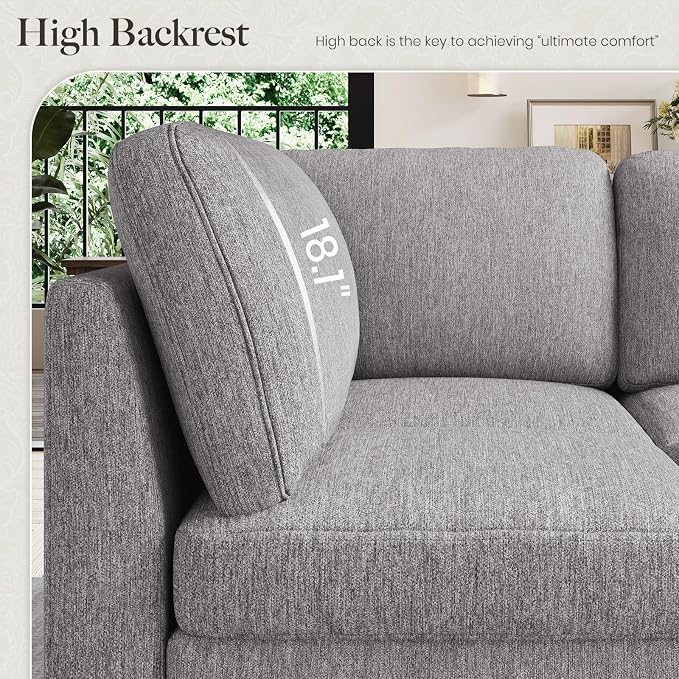 Belffin 111" Cloud Sectional Sleeper Sofa - Image 5