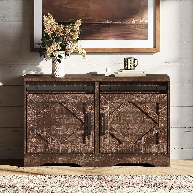 WAMPAT 24.3-inch Tall Farmhouse End Table Set of 2 by WAMPAT