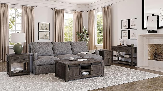 Jofran Madison County Pine Reclaimed Chairside End Table, Barnwood Brown - Image 7